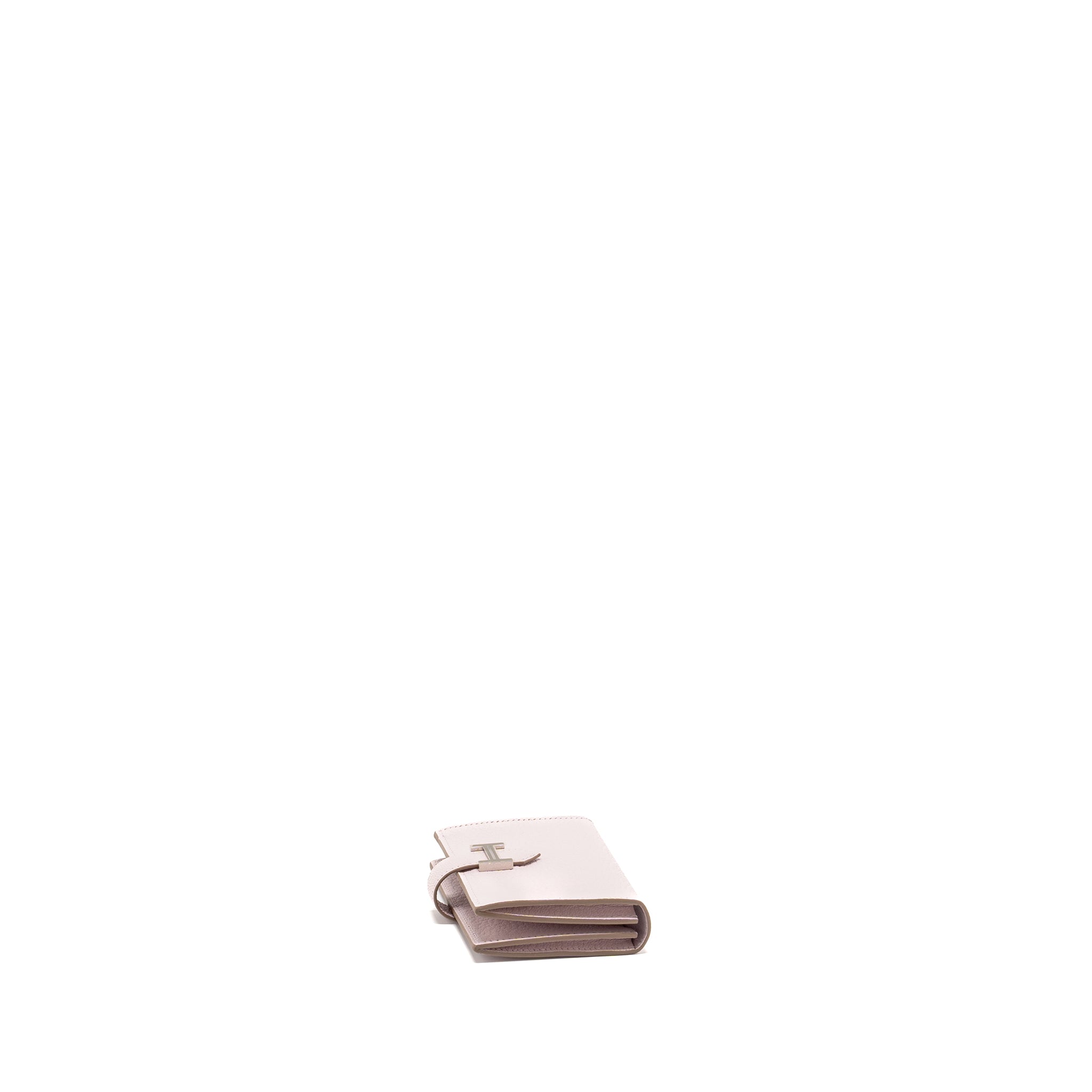 HERMES BEARN COMPACT WALLET CHÈVRE MYSORE MAUVE PALE SHW