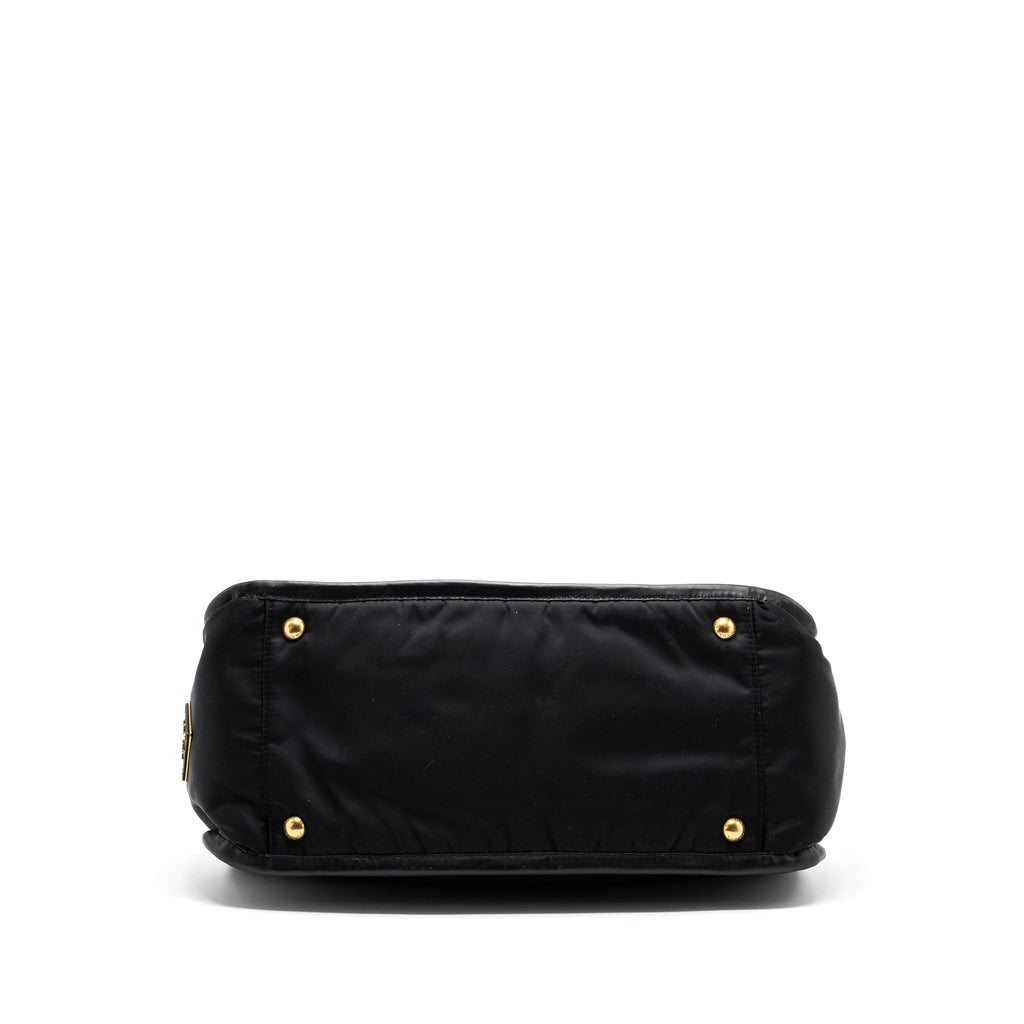 PRADA TOTE BAG NYLON / LEATHER BLACK GHW