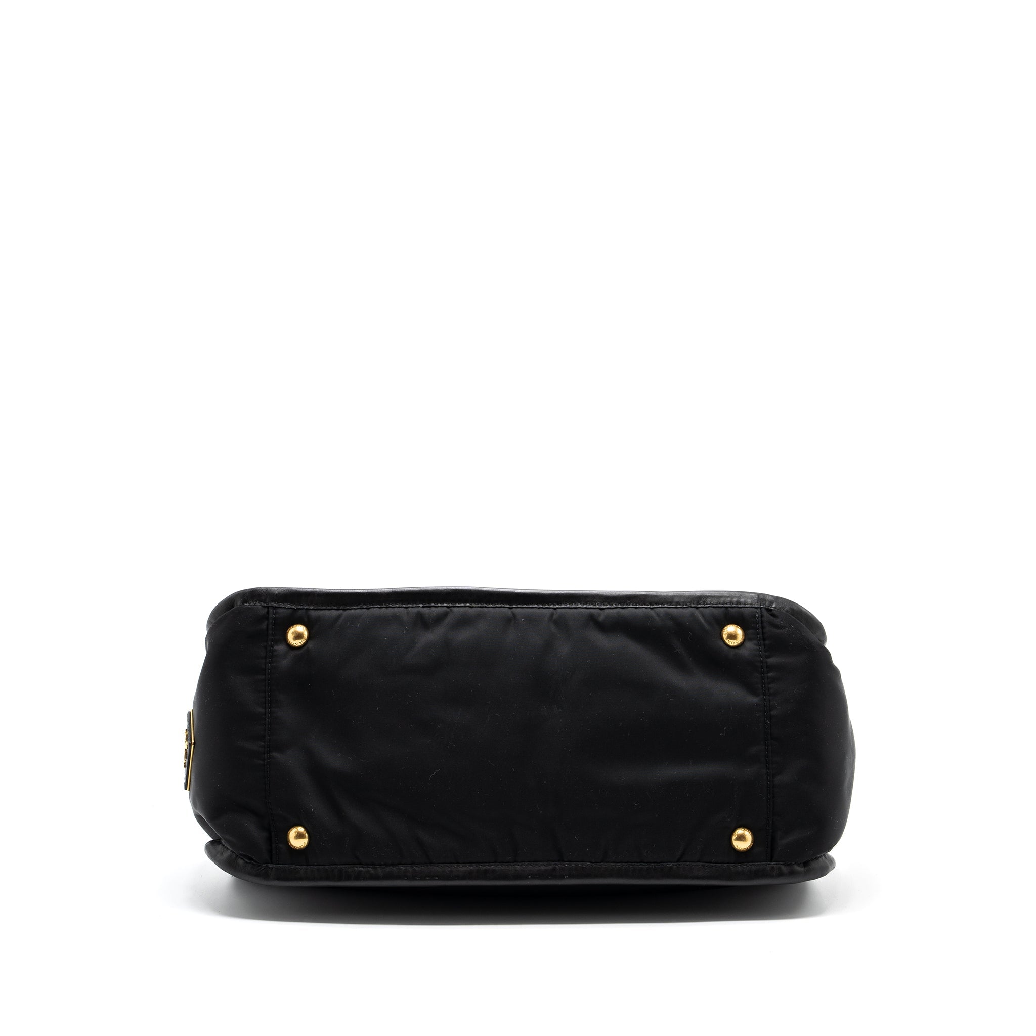 PRADA TOTE BAG NYLON / LEATHER BLACK GHW