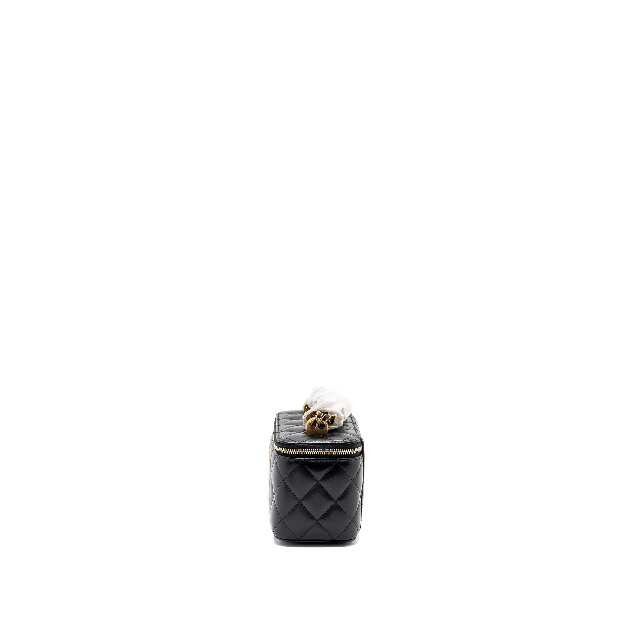 CHANEL 24C GOLD CRUSH LONG VANITY CASE SHINY CALFSKIN BLACK GHW (MICROCHIP)