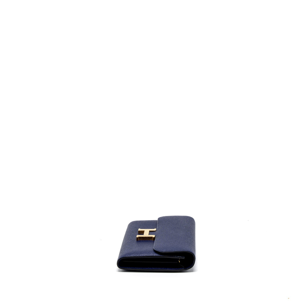 HERMES CONSTANCE LONG WALLET EPSOM BLUE GHW