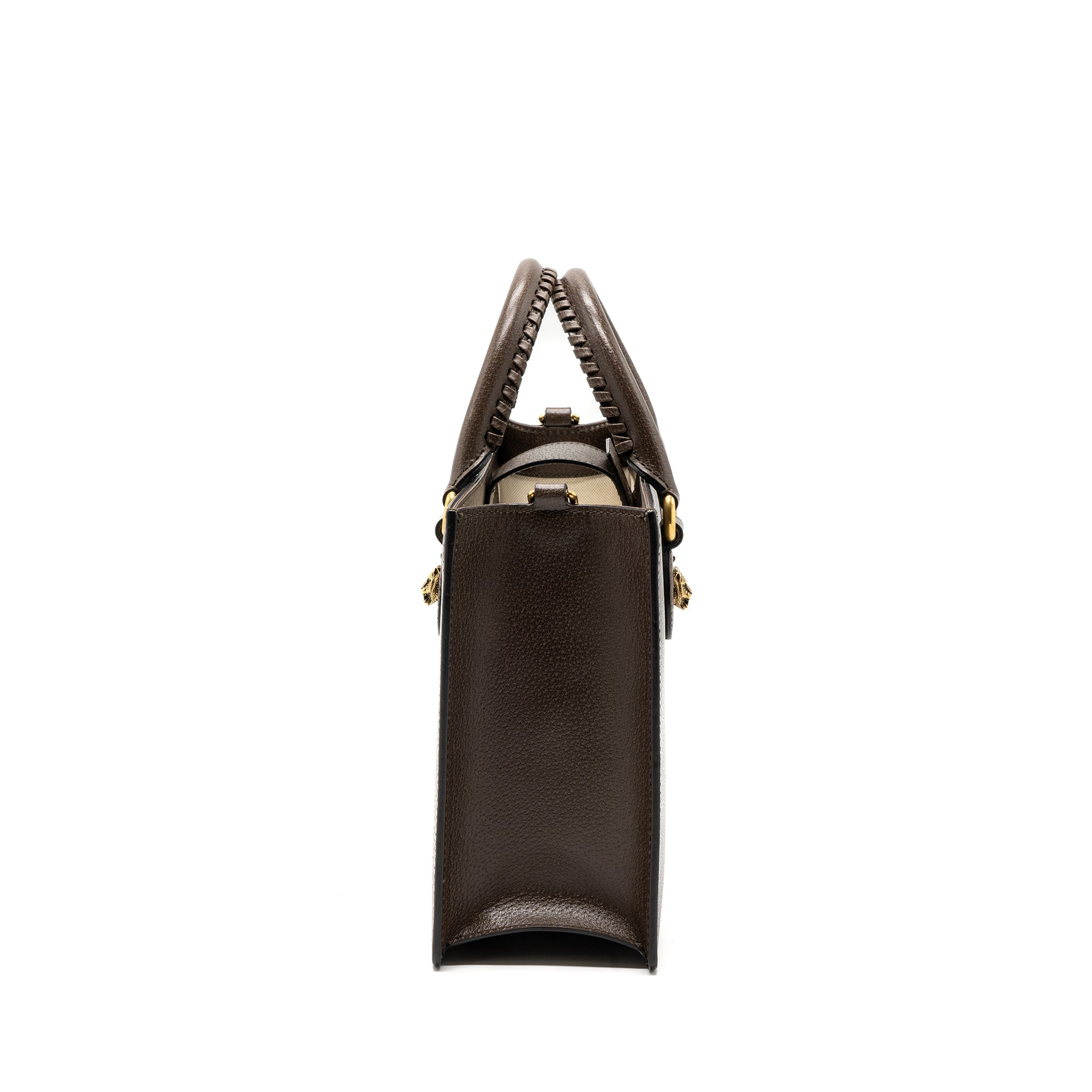 GUCCI TOP HANDLE TOTE BAG CALFSKIN DARK BROWN GHW