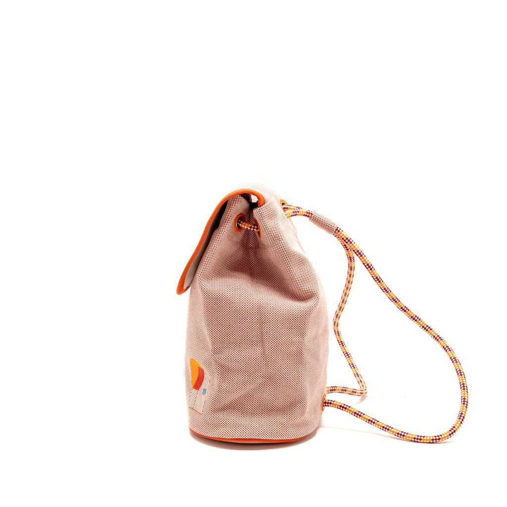 HERMES LES CABANES BACKPACK CANVAS PINK / ORANGE