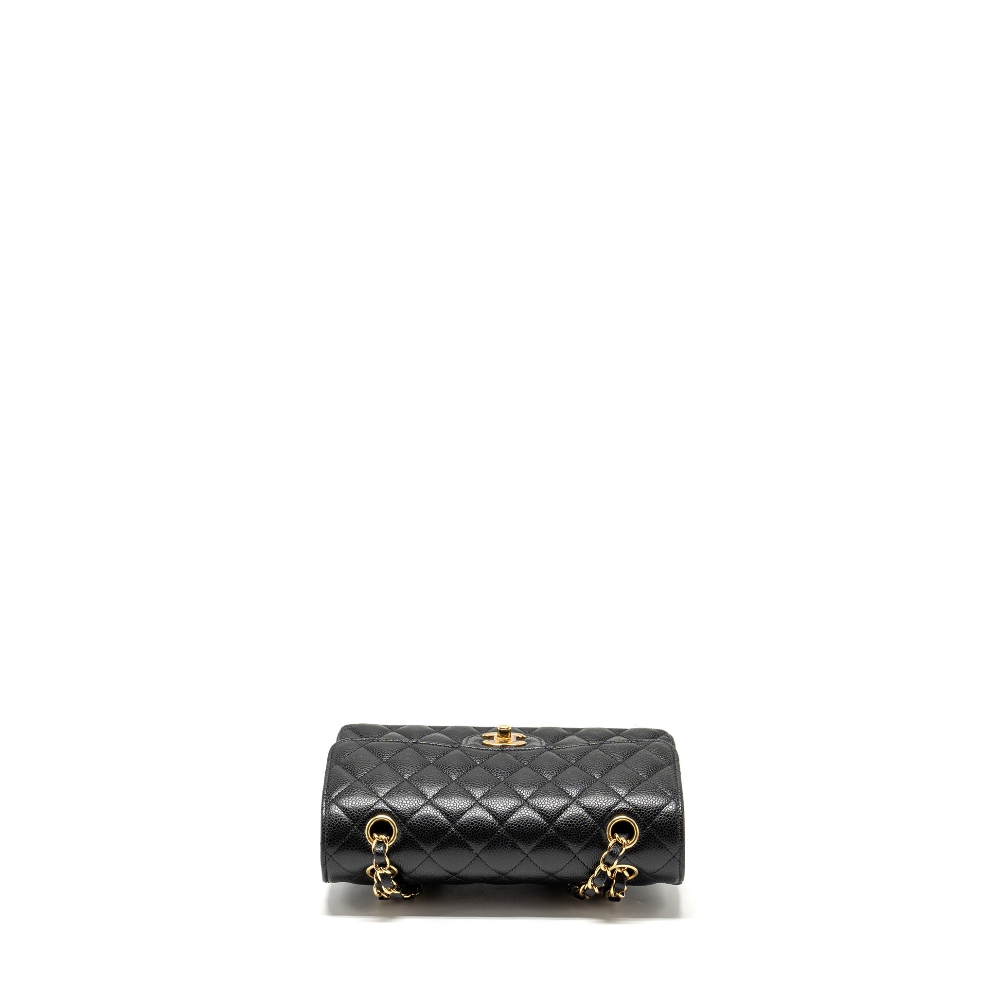 CHANEL SMALL CLASSIC DOUBLE FLAP BAG CAVIAR BLACK GHW