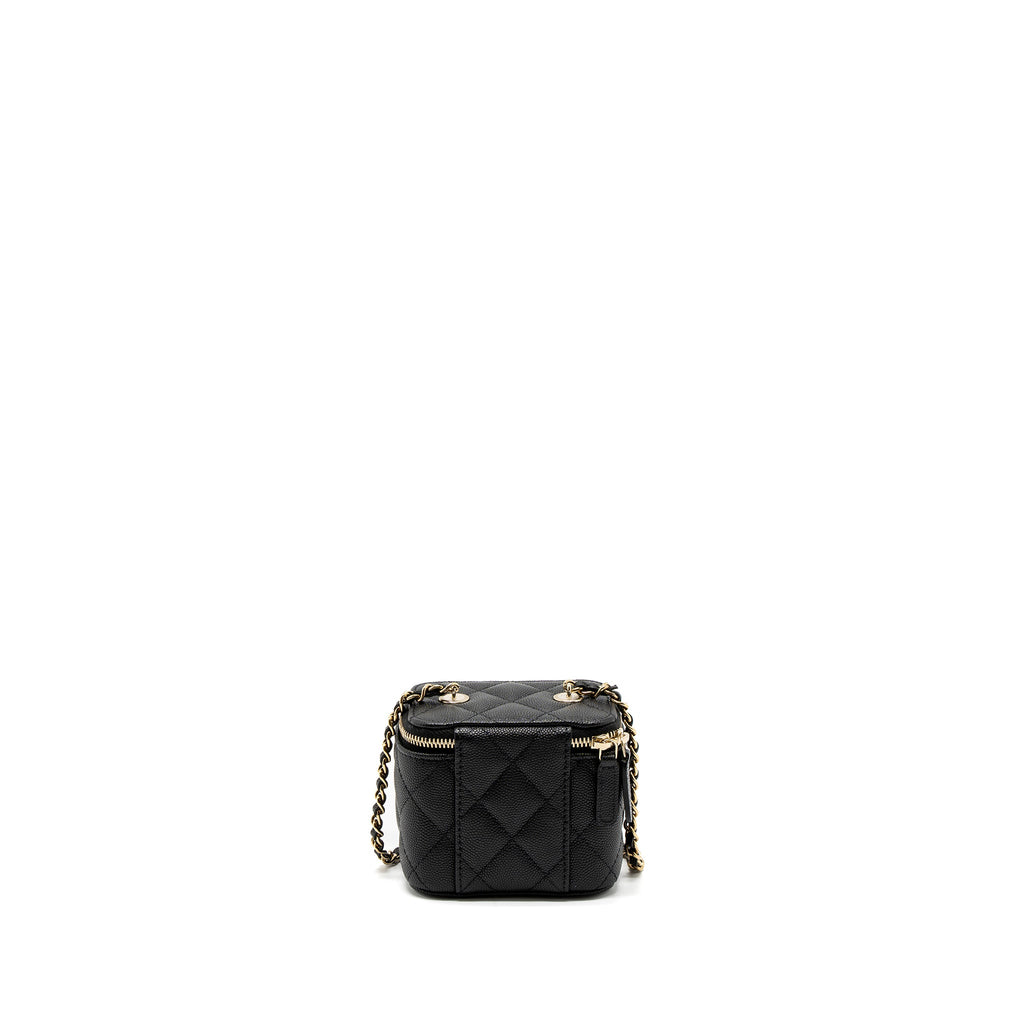 CHANEL MINI VANITY WITH CHAIN CAVIAR BLACK LGHW (MICROCHIP)