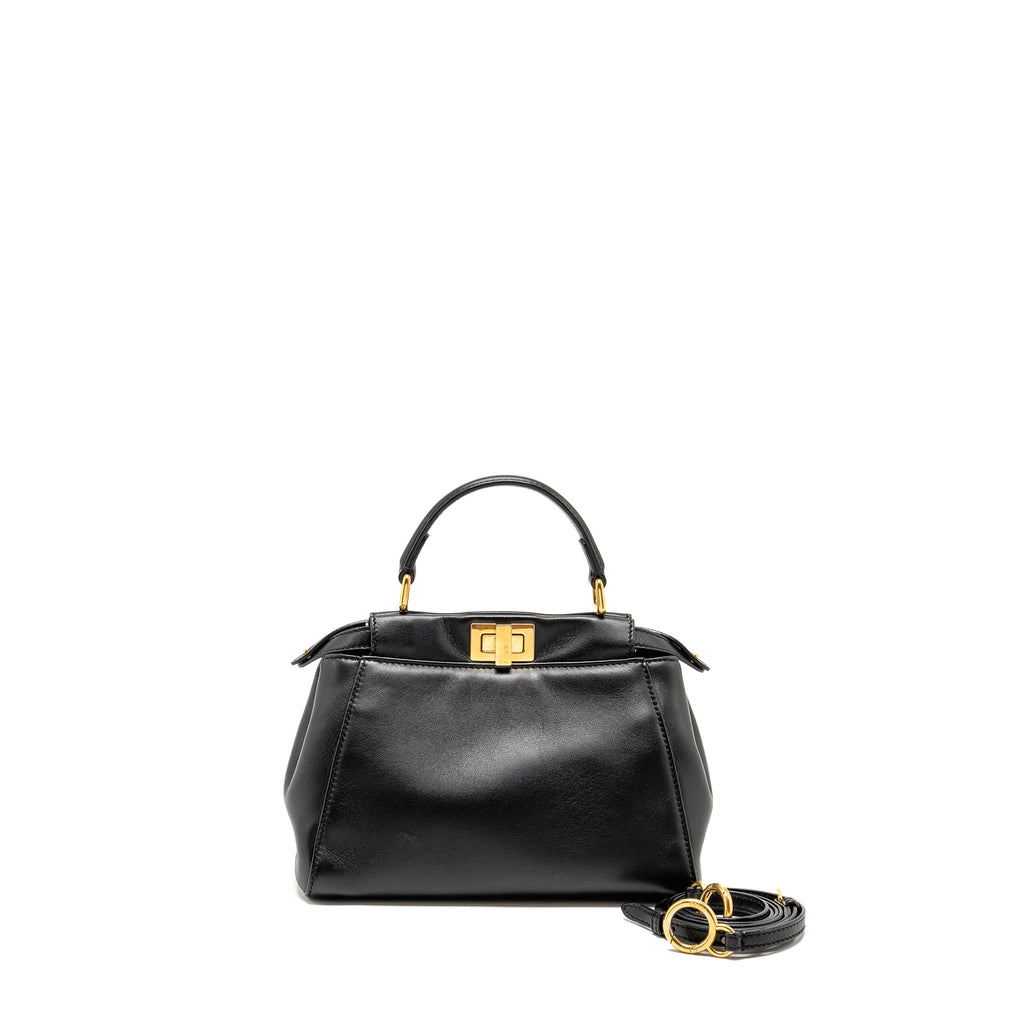FENDI MINI PEEKABOO LAMBSKIN BLACK GHW