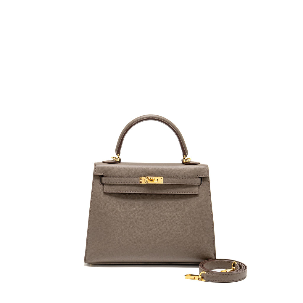 HERMES KELLY 25 EPSOM 8F GRIS ETAIN GHW