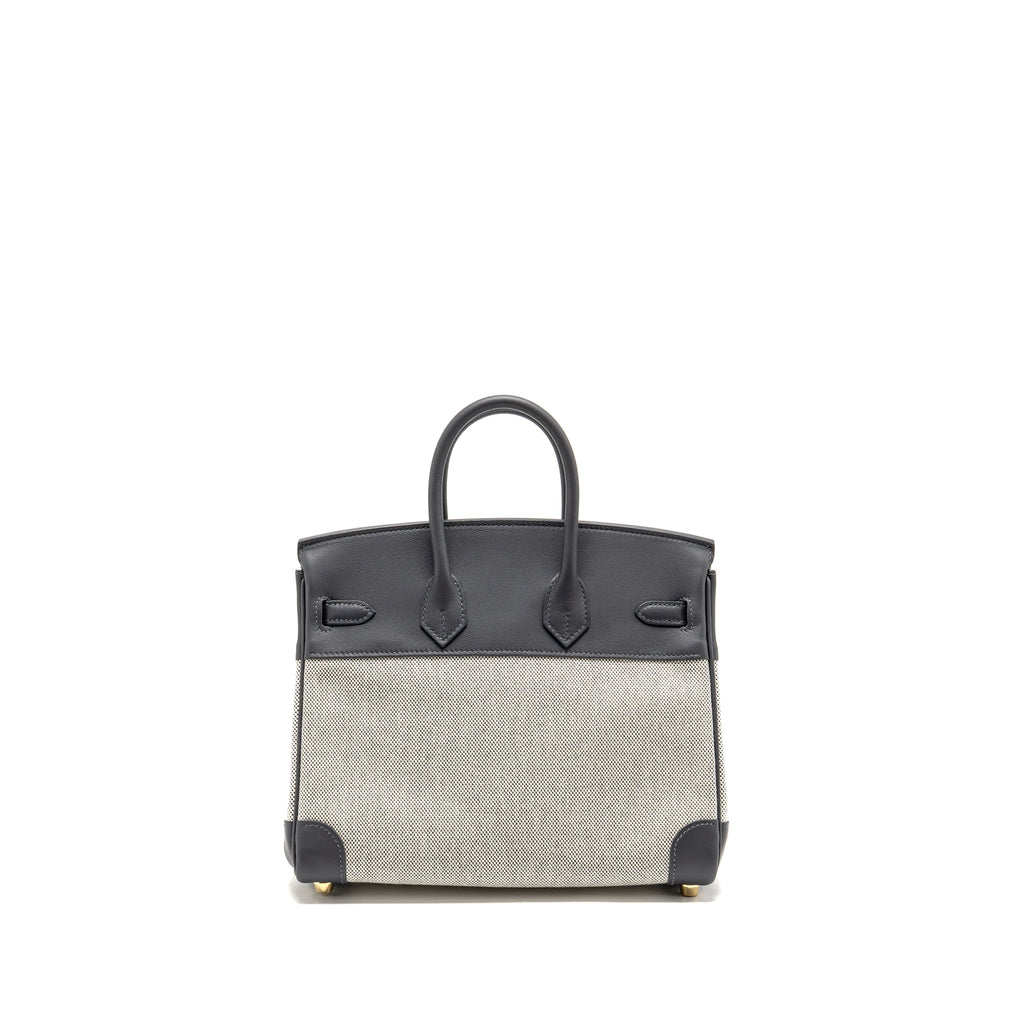 HERMES BIRKIN 25 TOILE SWIFT/CANVAS ECRU-ARDOISE/ARDOISE GHW