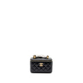 CHANEL 24C GOLD CRUSH LONG VANITY CASE SHINY CALFSKIN BLACK GHW (MICROCHIP)