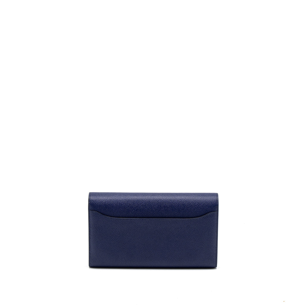 HERMES CONSTANCE LONG WALLET EPSOM BLUE GHW