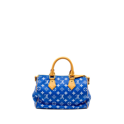 LOUIS VUITTON SPEEDY P9 BANDOULIERE 25 MONOGRAM SOFT CALFSKIN BLEU GHW