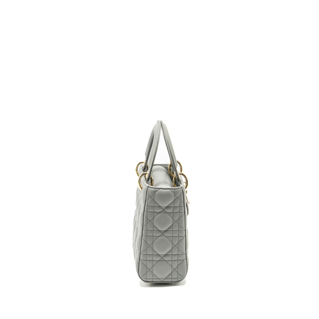 DIOR MY ABC DIOR SMALL LADY DIOR LAMBSKIN STONE GREY LGHW