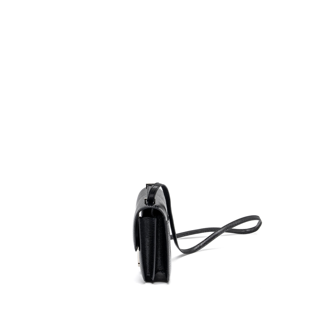 HERMES MINI CONSTANCE LIZARD VARANUS SALVATOR BLACK SHW