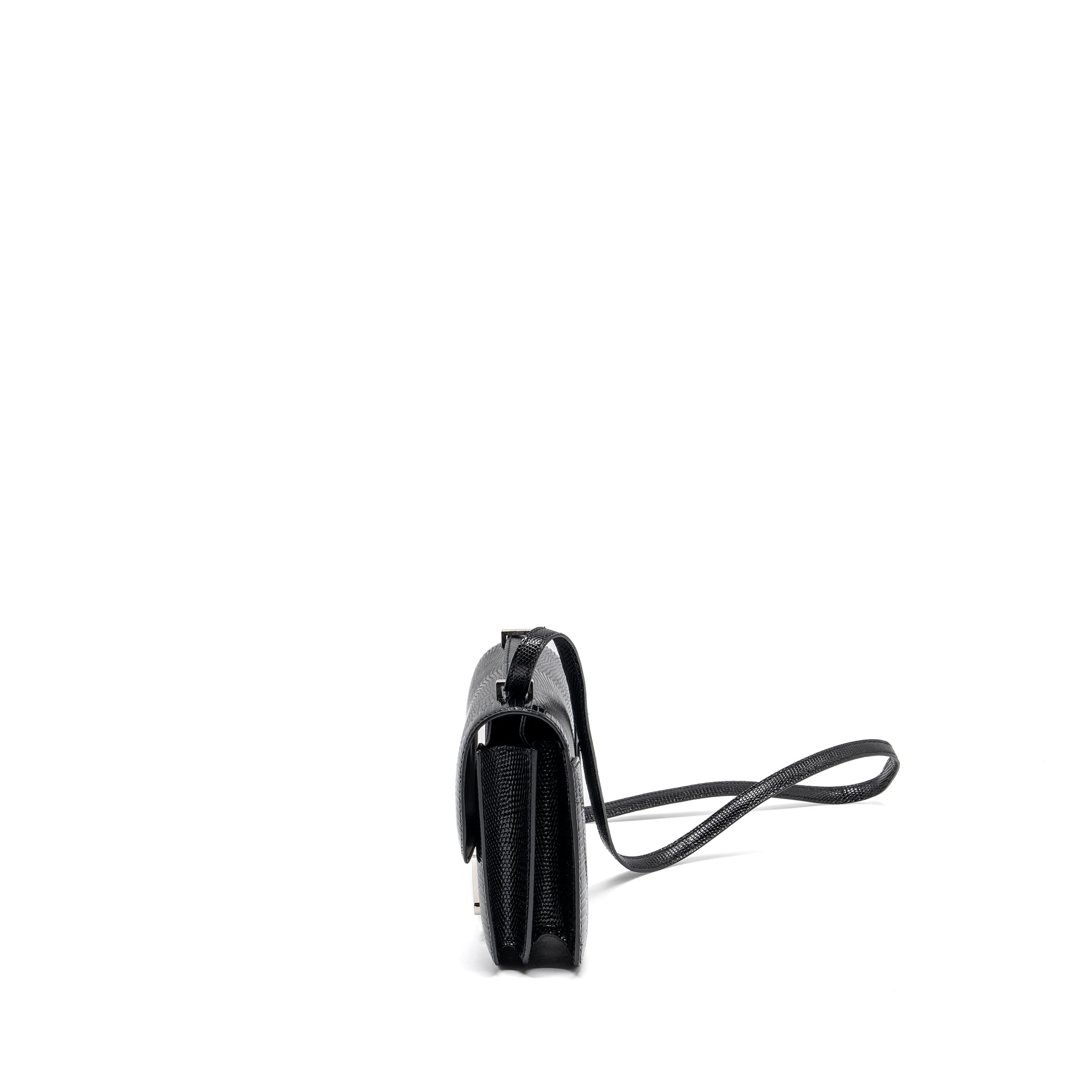 HERMES MINI CONSTANCE LIZARD VARANUS SALVATOR BLACK SHW