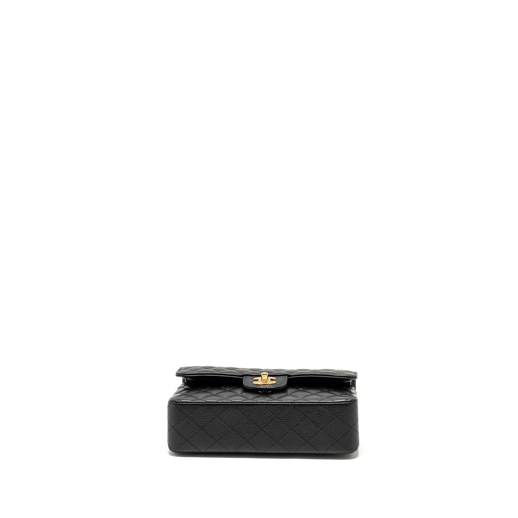 CHANEL SMALL CLASSIC DOUBLE FLAP BAG CAVIAR BLACK GHW