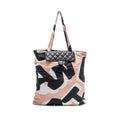 CHANEL CHAIN WALLET /FOLDABLE SHOPPING TOTE CAVIAR/JERSEY FABRIC BLACK/MULTICOLOUR LGHW