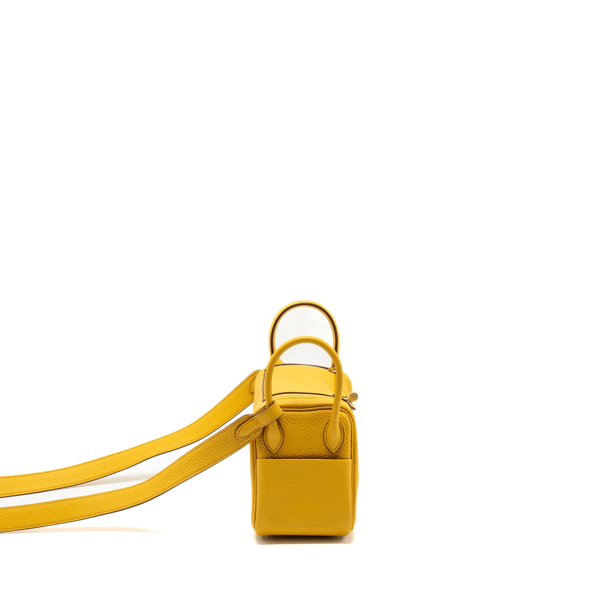HERMES MINI LINDY CLEMENCE 9D JAUNE AMBER GHW