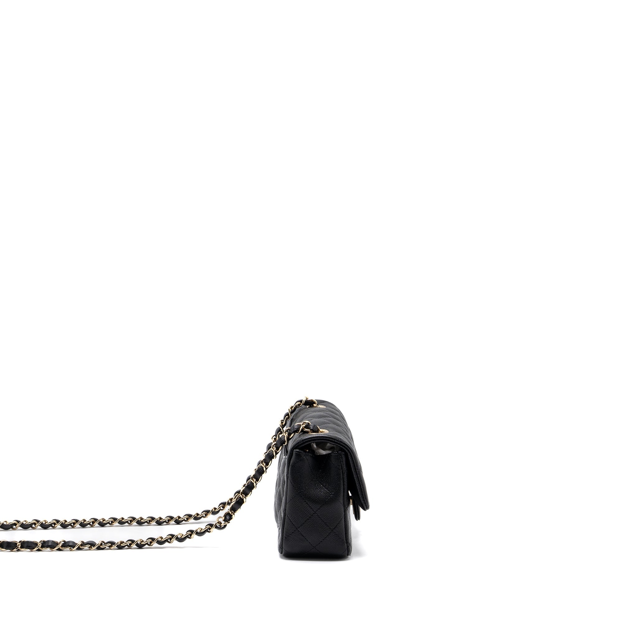 CHANEL CLASSIC MINI RECTANGULAR FLAP BAG CAVIAR BLACK GHW