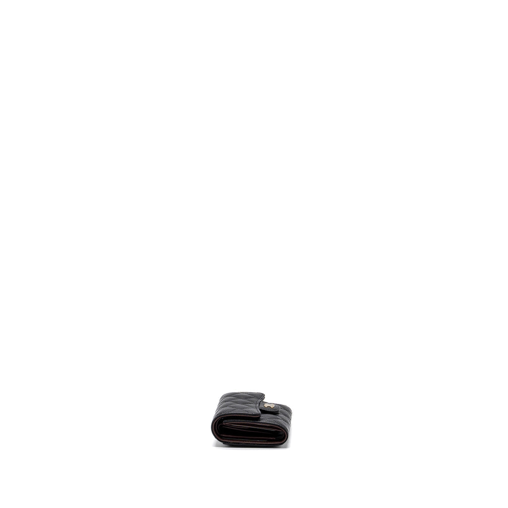 CHANEL CLASSIC COMPACT WALLET CAVIAR BLACK GHW (MICROCHIP)