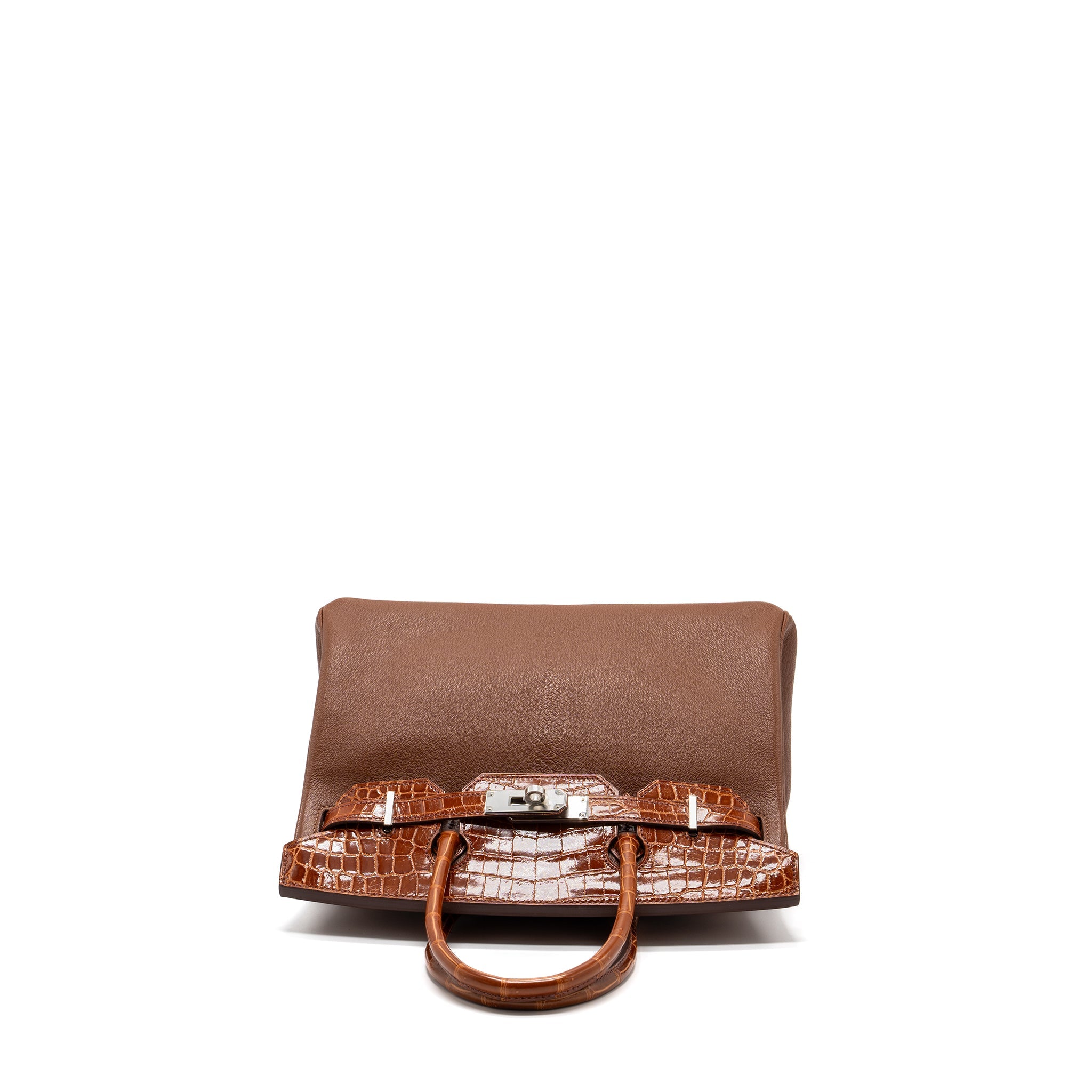 HERMES BIRKIN TOUCH 30 SHINY CROCODILE NILOTICUS / CHEVRE LEATHER MIEL SHW