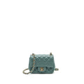CHANEL CLASSIC MINI SQUARE FLAP BAG LAMBSKIN GREEN LGHW (MICROCHIP)