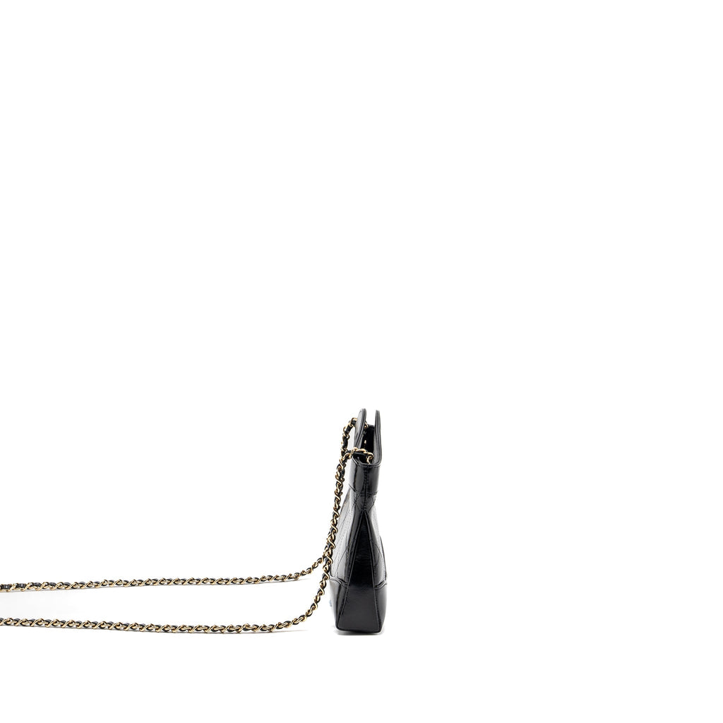 CHANEL 24C MINI 31 CLUTCH WITH CHAIN SHINY CALFSKIN BLACK LGHW (MICROCHIP)