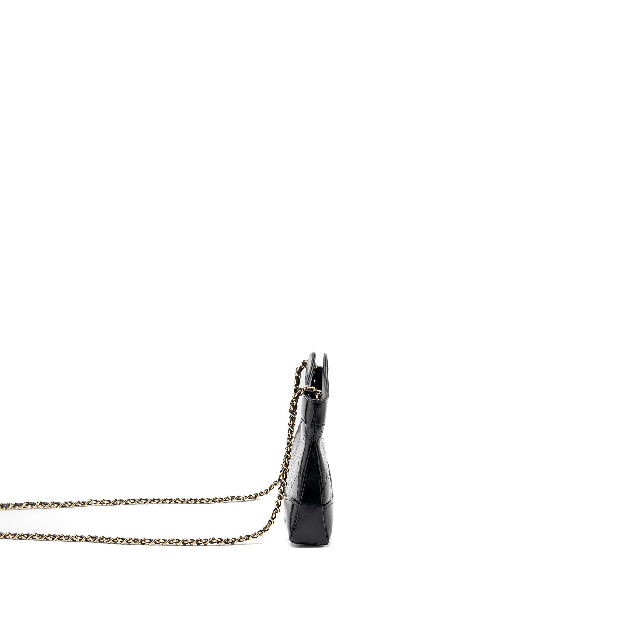 CHANEL 24C MINI 31 CLUTCH WITH CHAIN SHINY CALFSKIN BLACK LGHW (MICROCHIP)