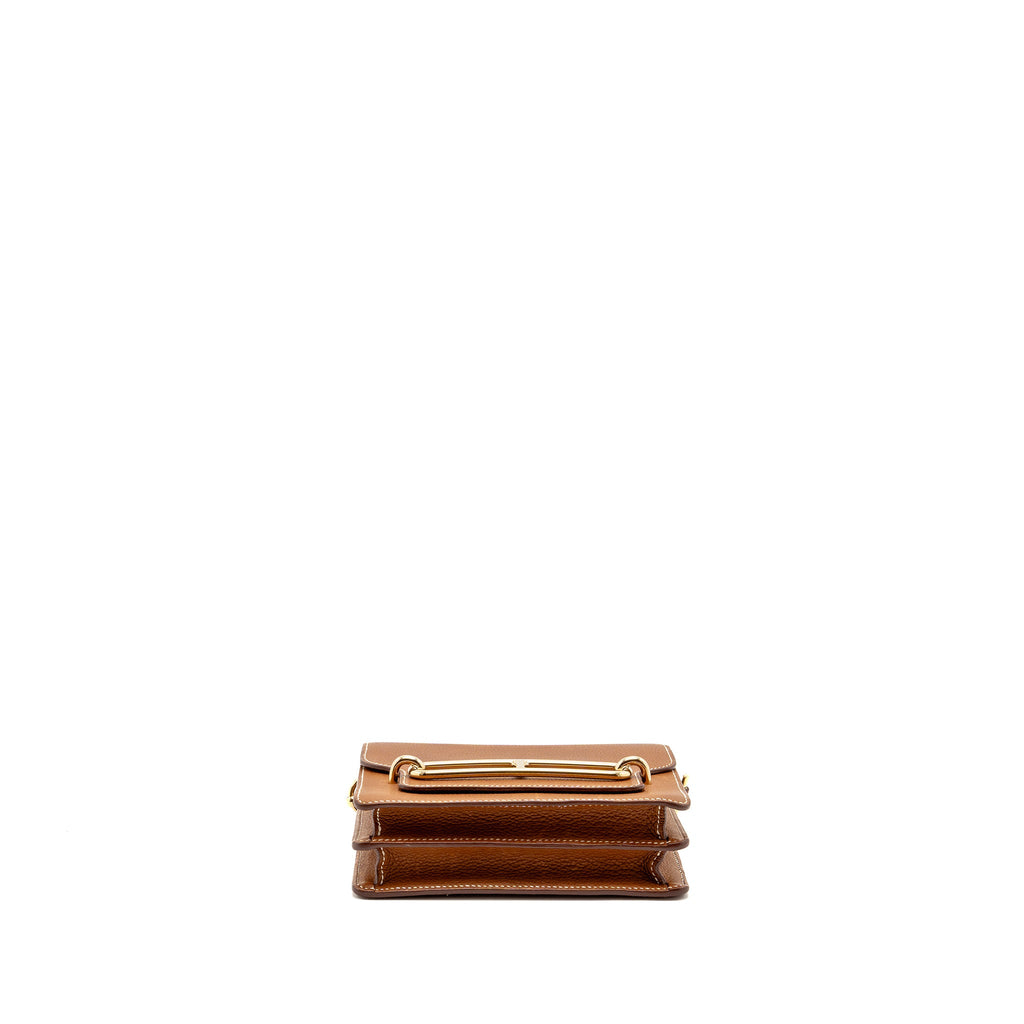 HERMES MINI ROULIS BARENIA FAUBOURG 34 FAUVE GOLD LGHW