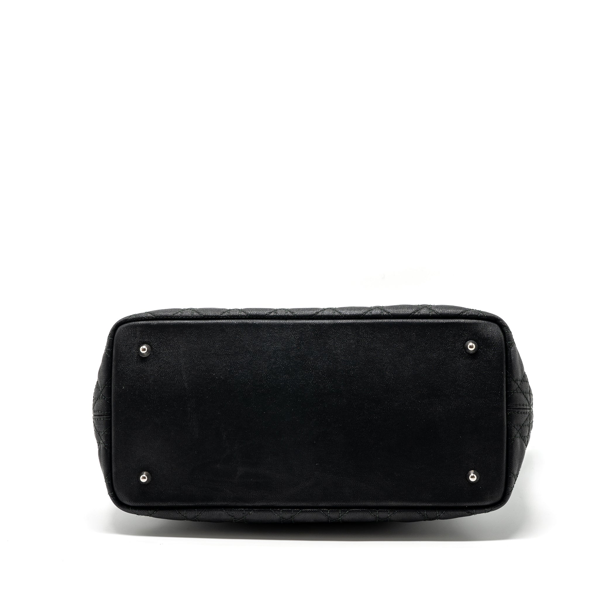 DIOR SHOPPING TOTE BAG FABRIC/LEATHER BLACK SHW