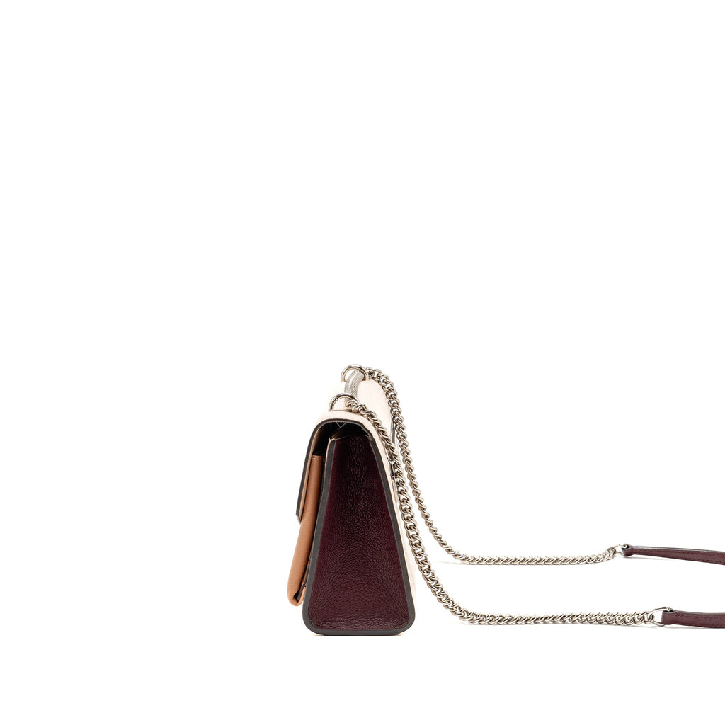 LOUIS VUITTON MYLOCKME BB CALFSKIN BURGUNDY/WHITE/PINK SHW