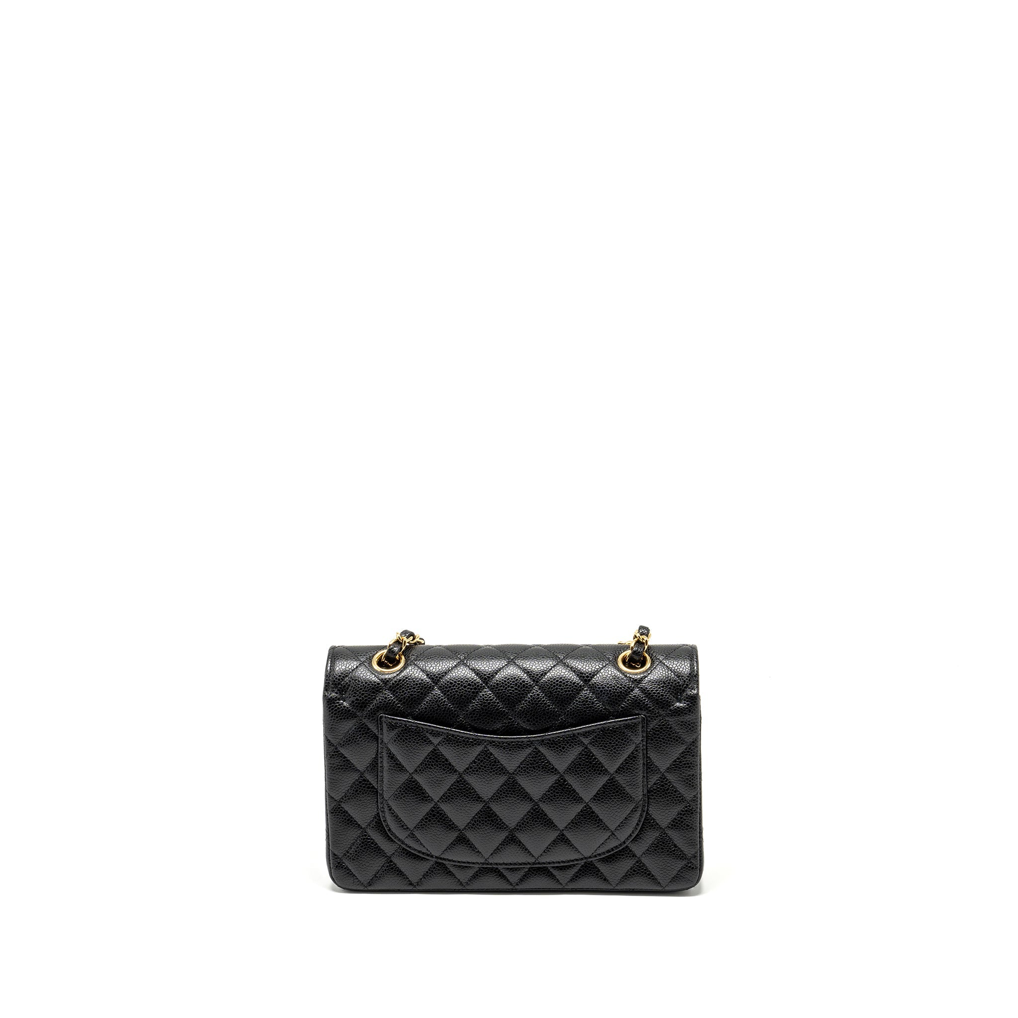 CHANEL SMALL CLASSIC DOUBLE FLAP BAG CAVIAR BLACK GHW