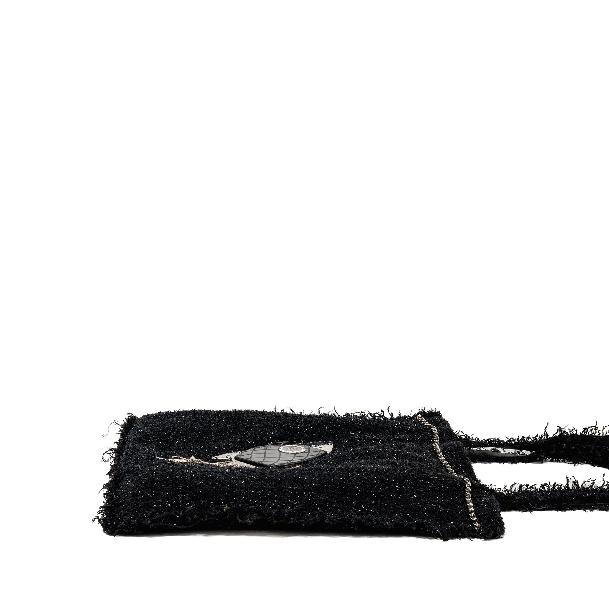 CHANEL ROCKET TOTE BAG TWEED BLACK SHW