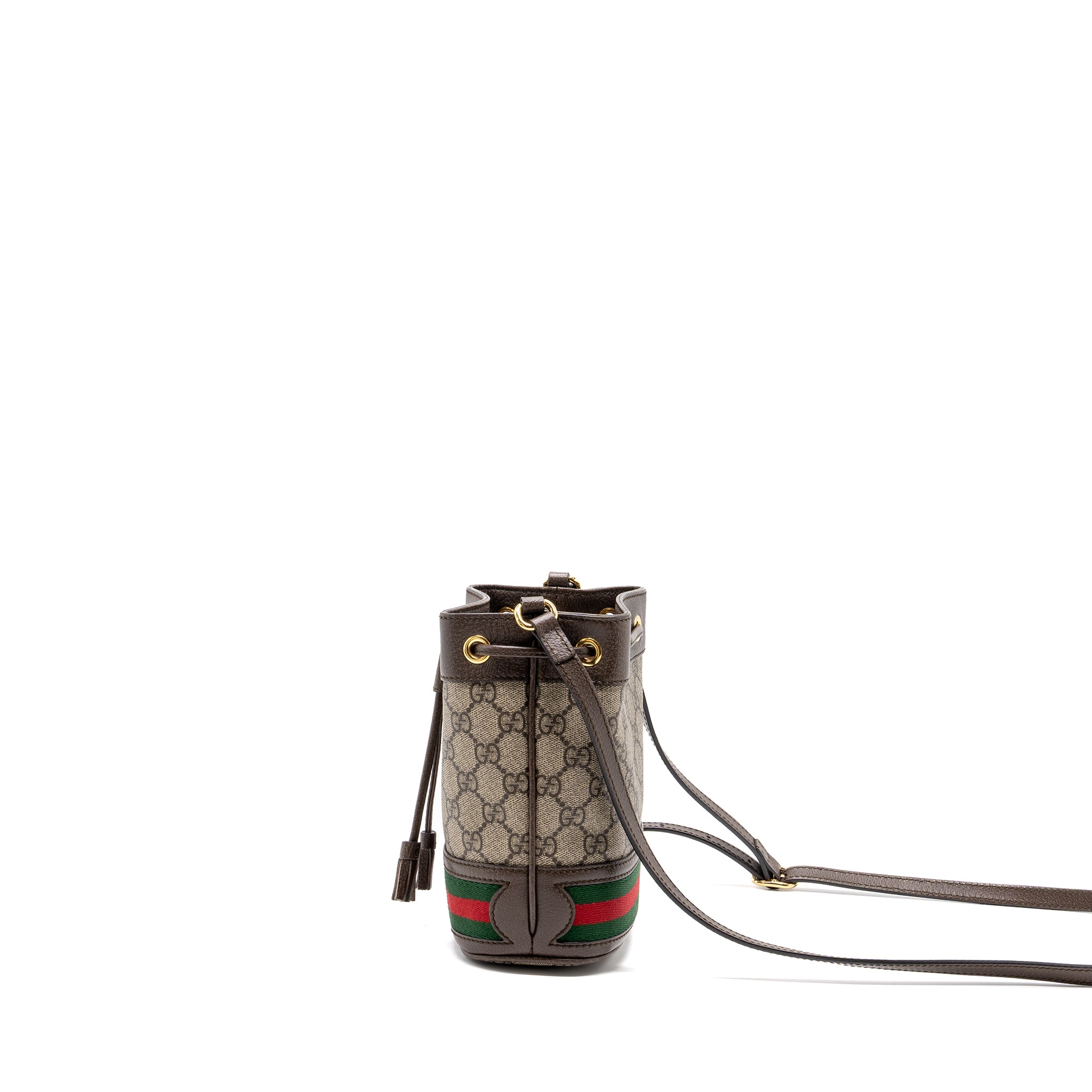 GUCCI OPHIDIA BUCKET BAG GG SUPREME CANVAS GHW