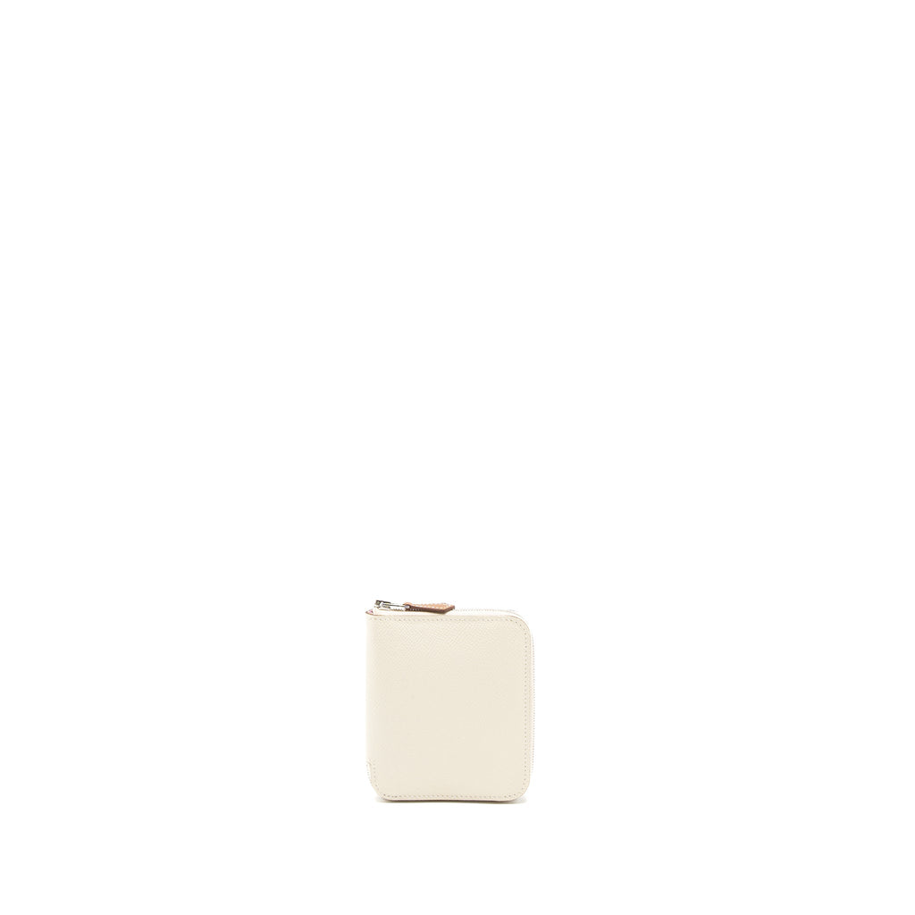 HERMES SILK IN COMPACT WALLET EPSOM NATA/CHAI/ROSE POURPRE SHW