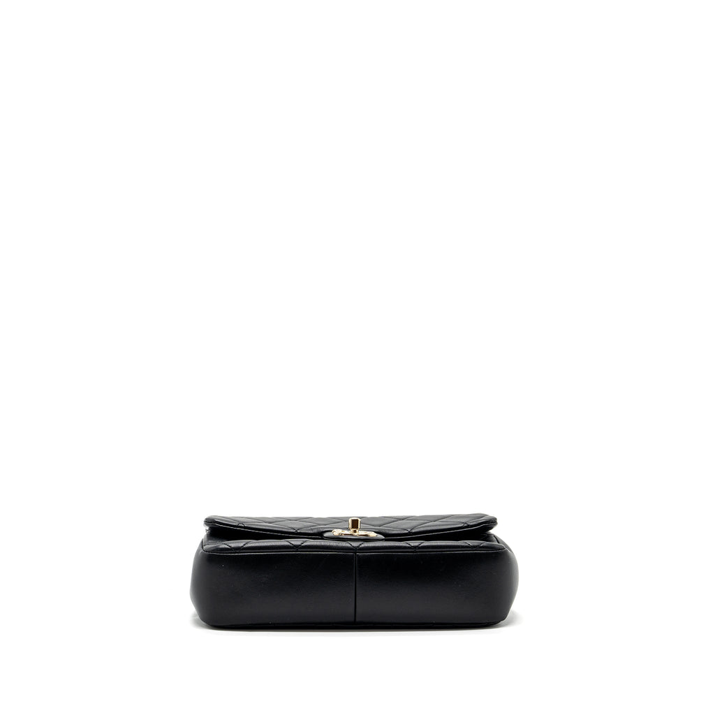 CHANEL GIANT CHAIN FLAP BAG LAMBSKIN BLACK MULTICOLOUR HARDWARE(MICROCHIP)