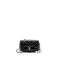 CHANEL PEARL CHAIN QUILTED FLAP BAG LAMBSKIN BLACK GHW