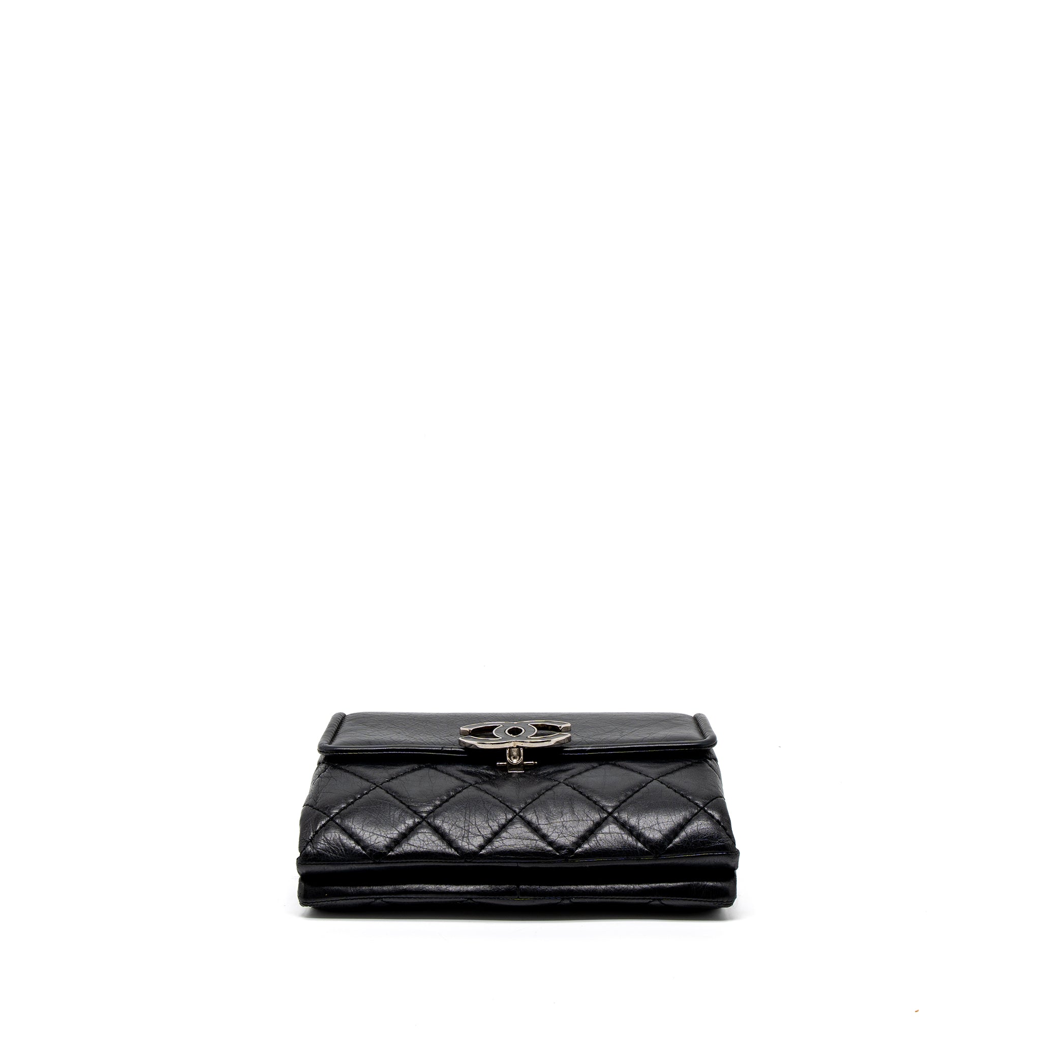 CHANEL GIANT CC LOGO BAG CALFSKIN NAVY SHW