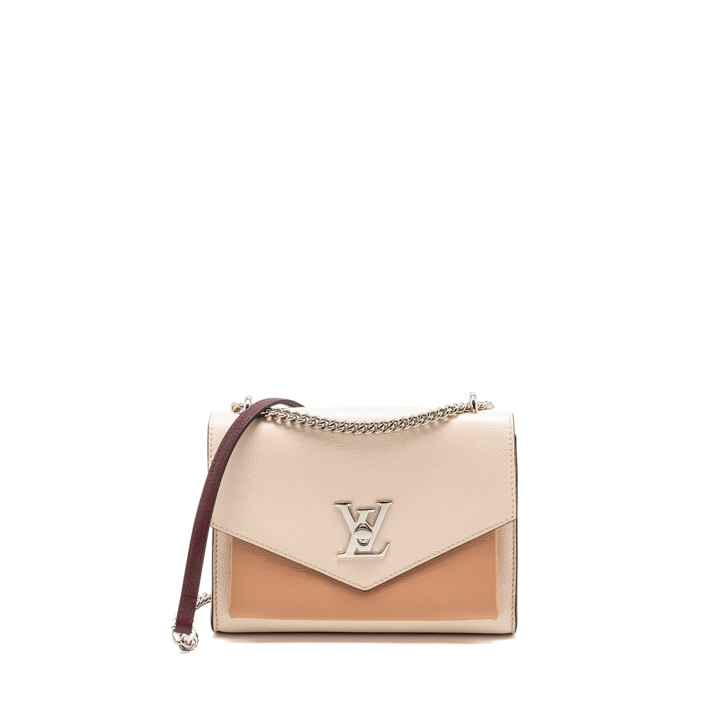 LOUIS VUITTON MYLOCKME BB CALFSKIN BURGUNDY/WHITE/PINK SHW