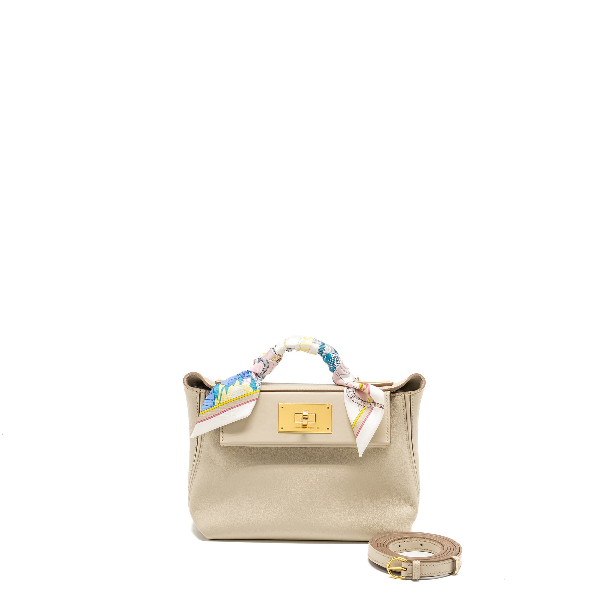 HERMES MINI 24/24 2424-21 BAG EVERCOLOR/SWIFT BETON GHW