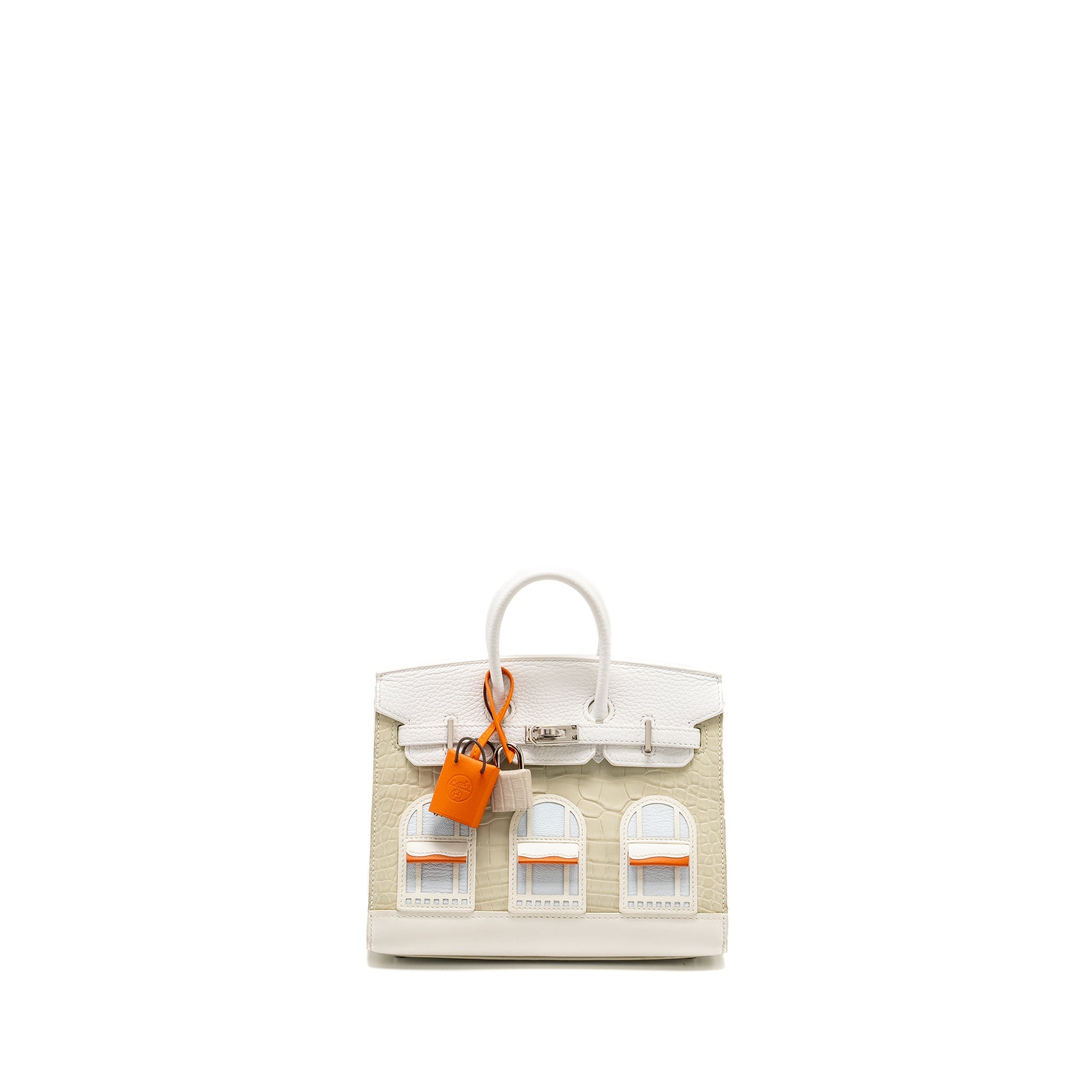 HERMES BIRKIN 20 FAUBOURG SNOW MATT ALLIGATOR / TOGO / EPSOM/ SWIFT BETON SHW