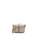 GUCCI INTERLOCK GG LOGO CROSSBODY MESSANGER BAG CANVAS/ CALFSKIN LIGHT GREY GHW