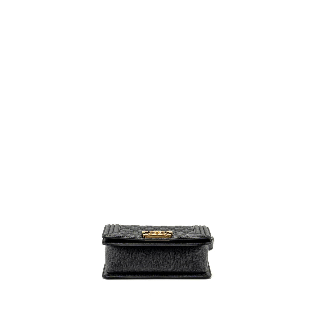 CHANEL SMALL BOY BAG CAVIAR BLACK RUTHENIUM GHW