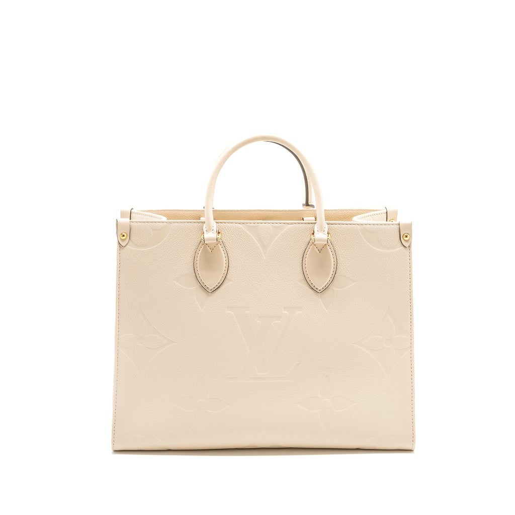 LOUIS VUITTON ONTHEGO MM EMPREINTE LEATHER WHITE GHW (NEW VERSION)