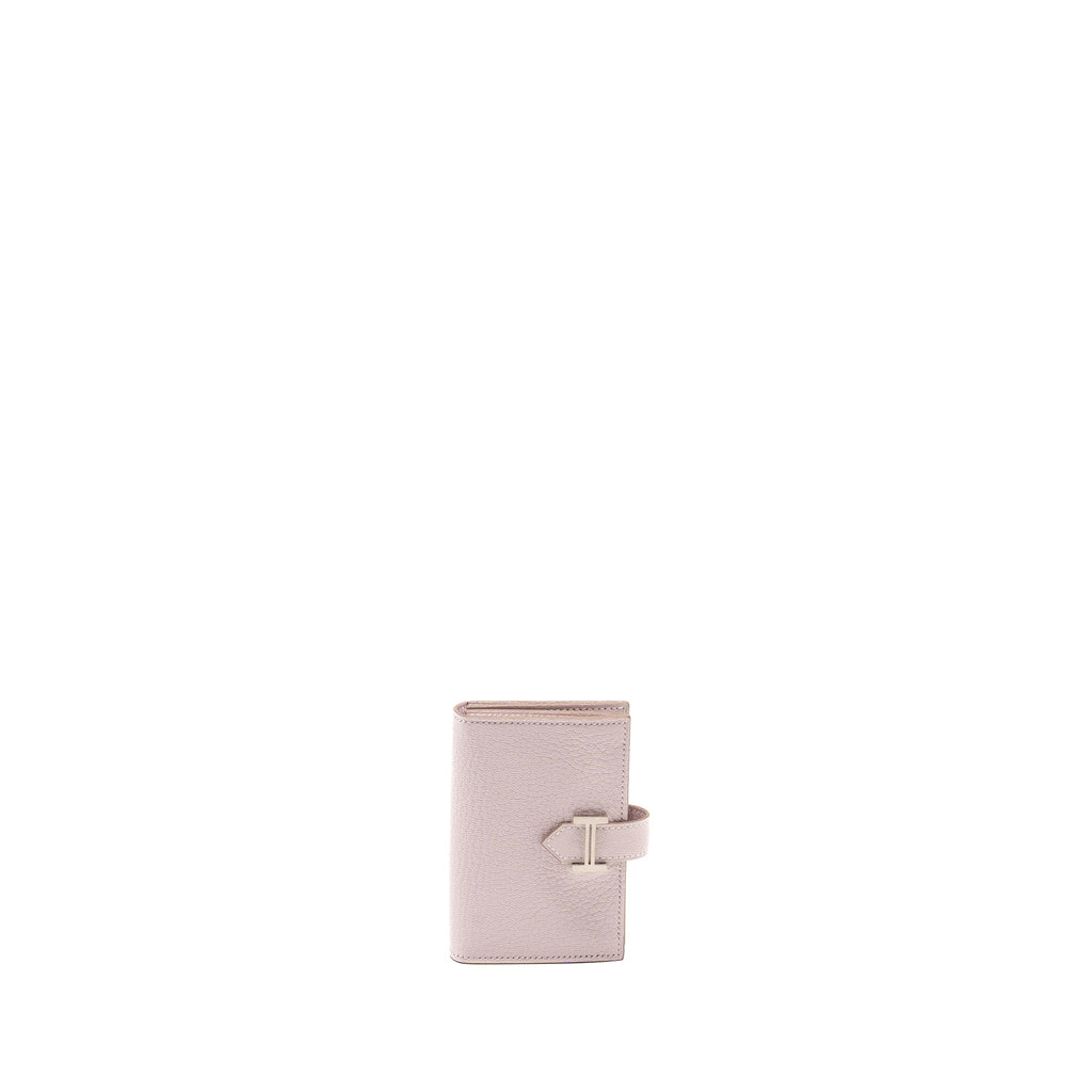 HERMES BEARN COMPACT WALLET CHÈVRE MYSORE MAUVE PALE SHW