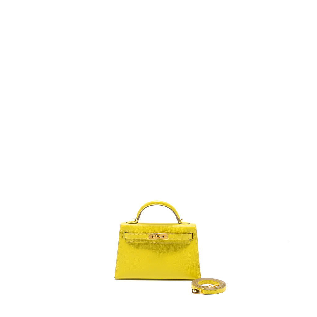 HERMES MINI KELLY II EPSOM 9R LIME GHW