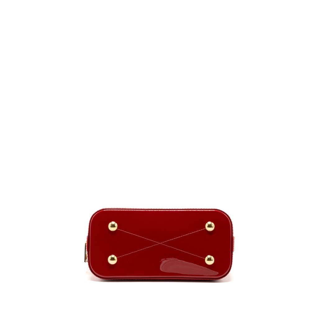 LOUIS VUITTON ALMA BB LIMITED EDITION VERNI MIROIR PATENT RED/MONOGRAM CANVAS GHW