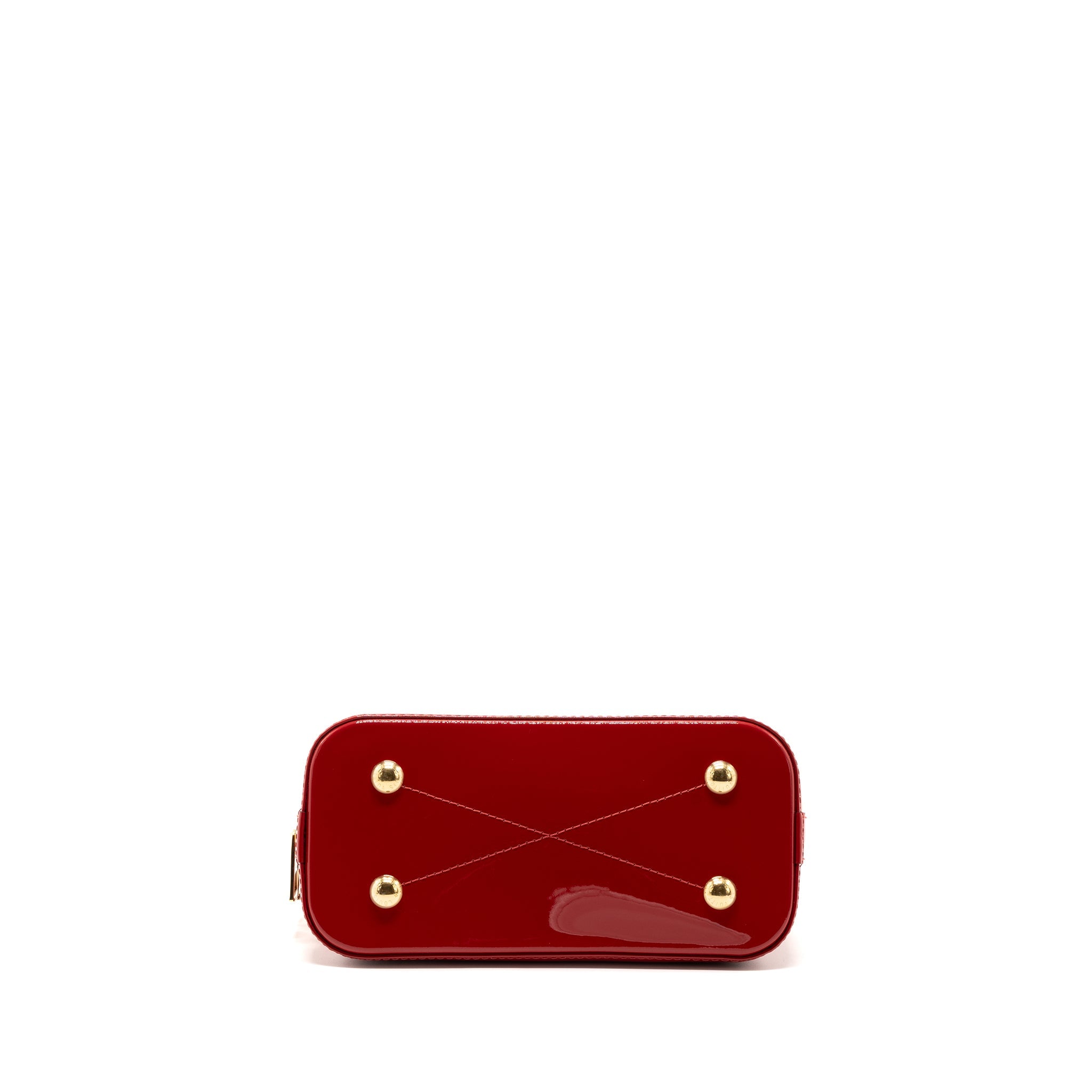 LOUIS VUITTON ALMA BB LIMITED EDITION VERNI MIROIR PATENT RED/MONOGRAM CANVAS GHW