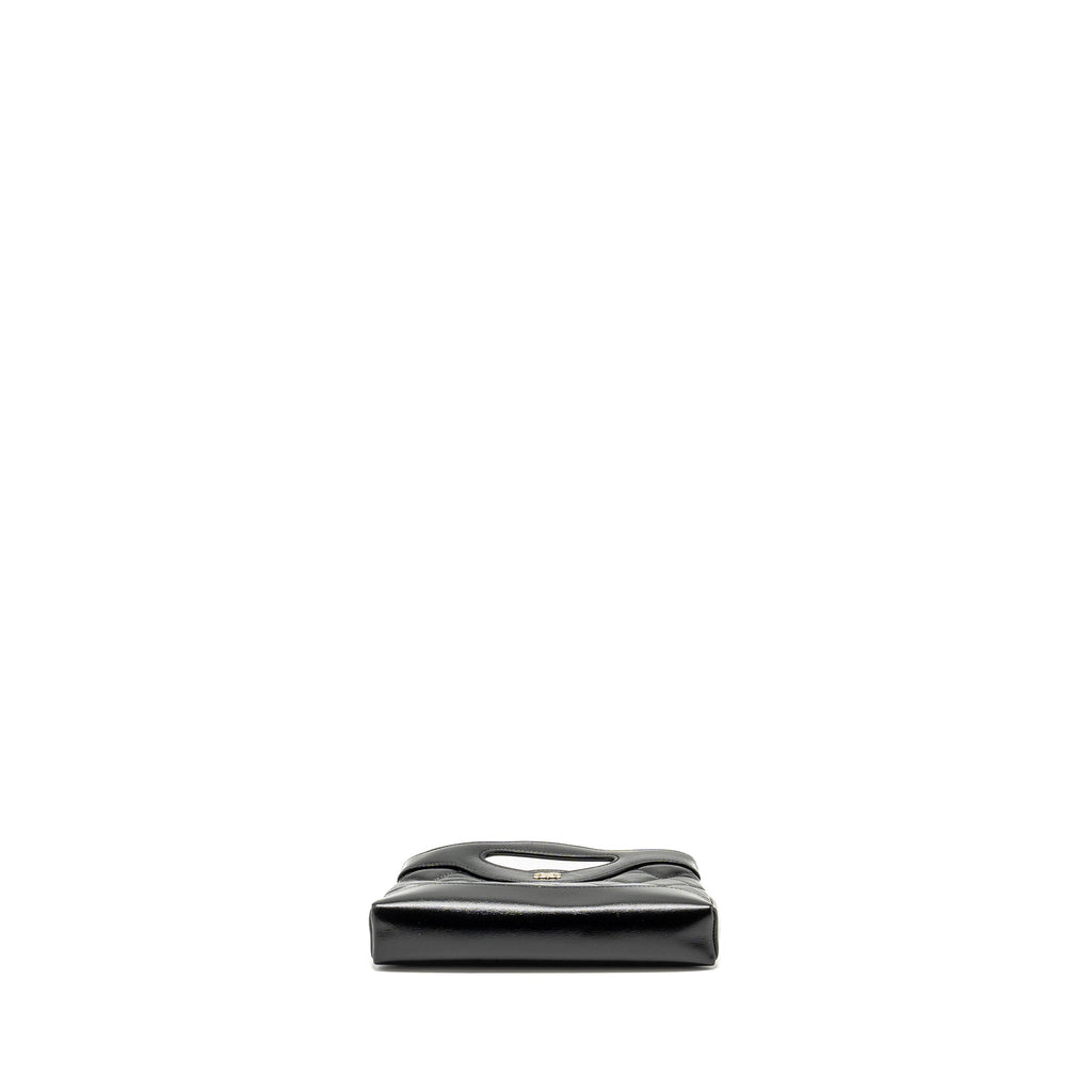 CHANEL 24S MINI 31 CLUTCH WITH CHAIN SHINY LAMBSKIN BLACK LGHW (MICROCHIP)