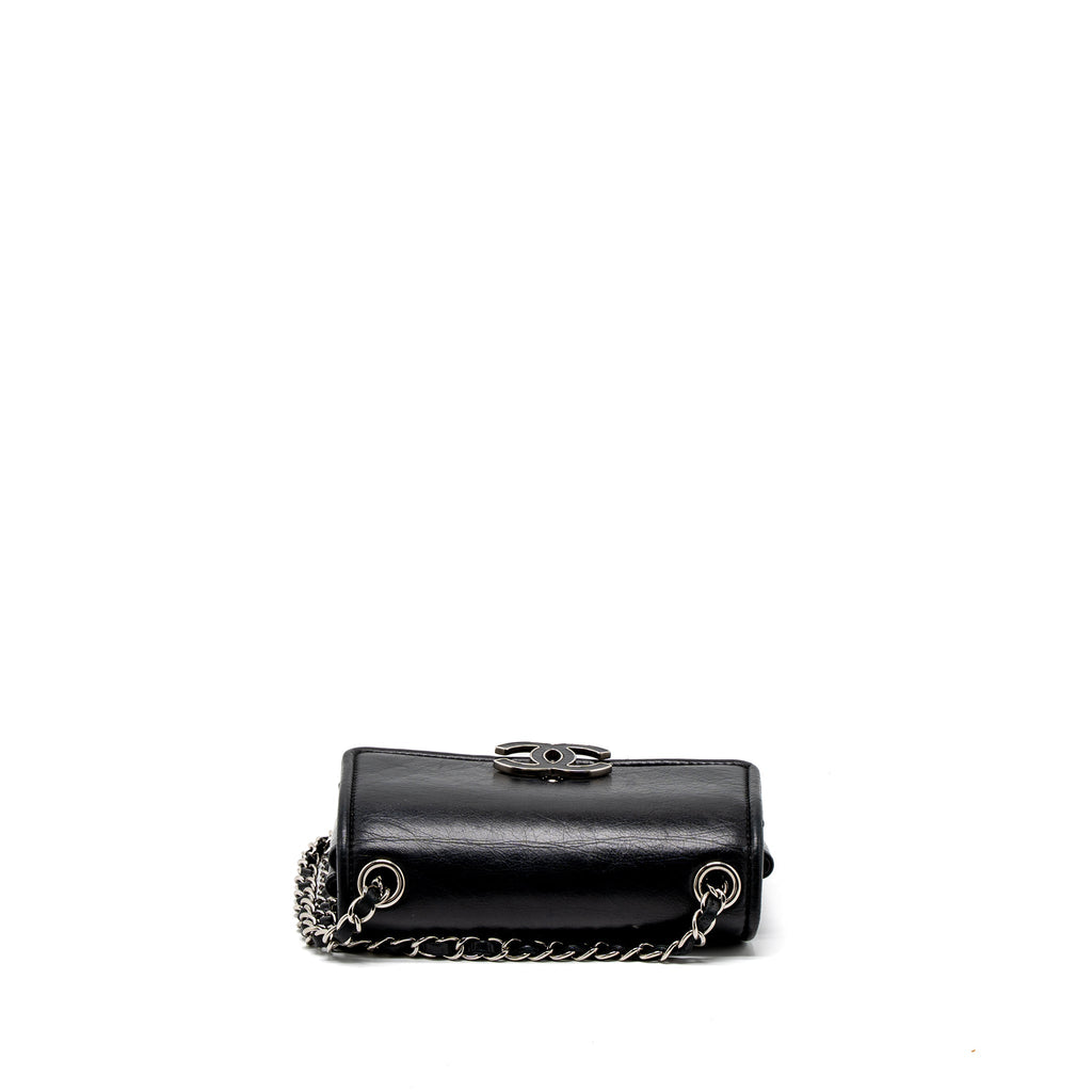 CHANEL GIANT CC LOGO BAG CALFSKIN NAVY SHW