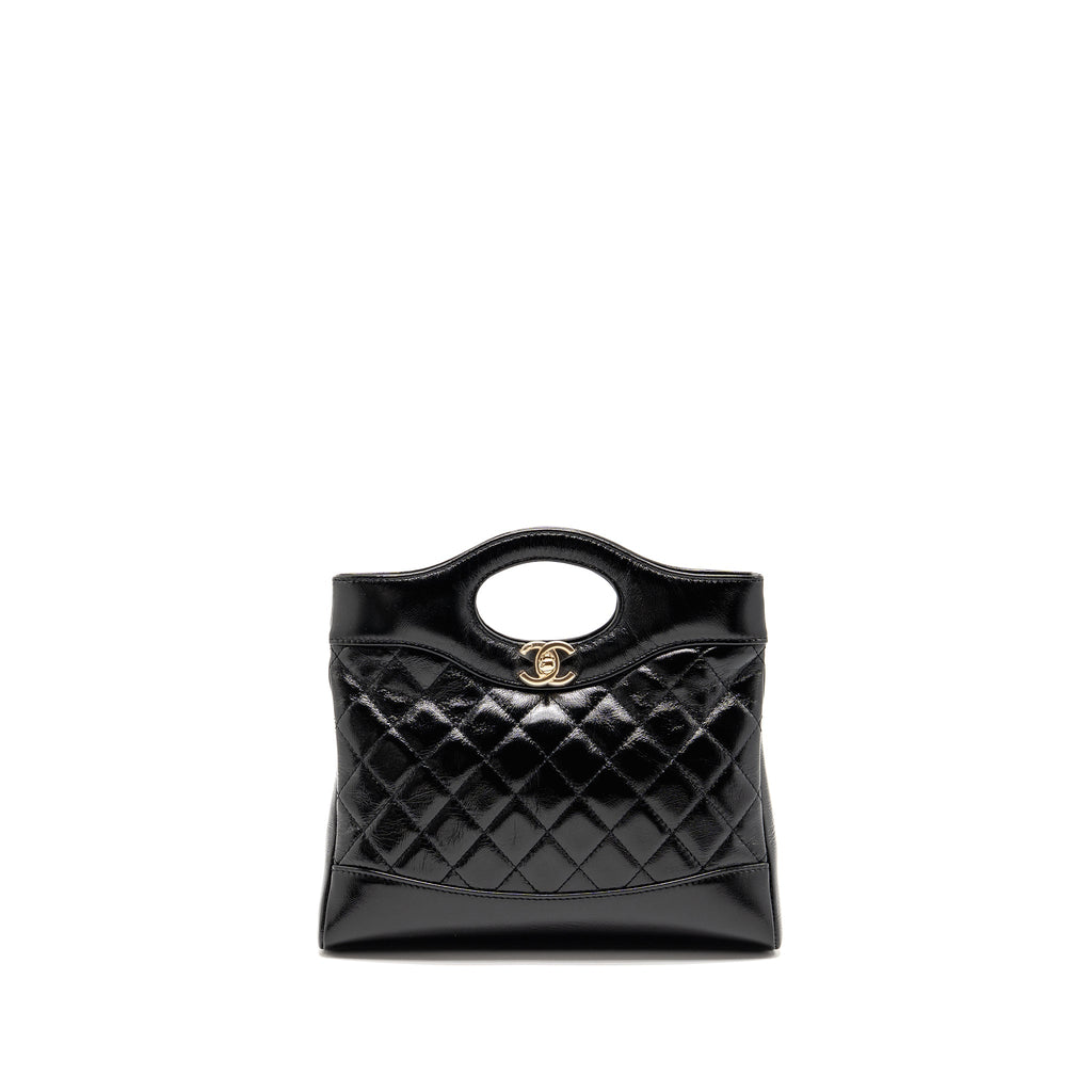 CHANEL 24S MINI 31 BAG SHINY LAMBSKIN BLACK LGHW (MICROCHIP)